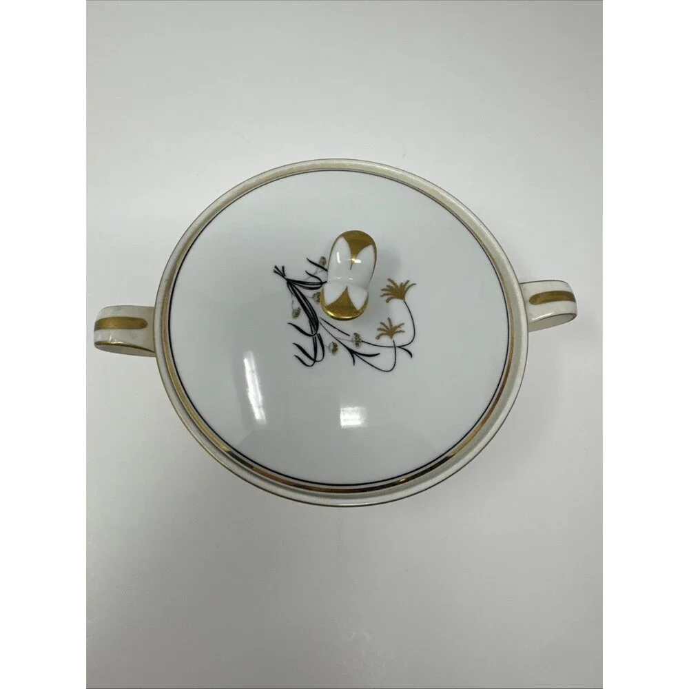 Vintage/Discontinued Noritake Diana 5522 Creamer and Sugar Bowl w/ lid gold rim